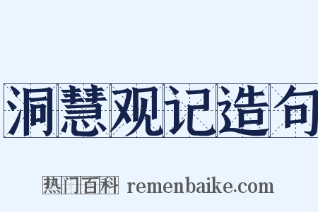 洞慧观记造句是什么意思的图片